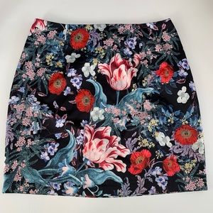 MINKPINK Floral Botanical Silky Satin Mini Skirt